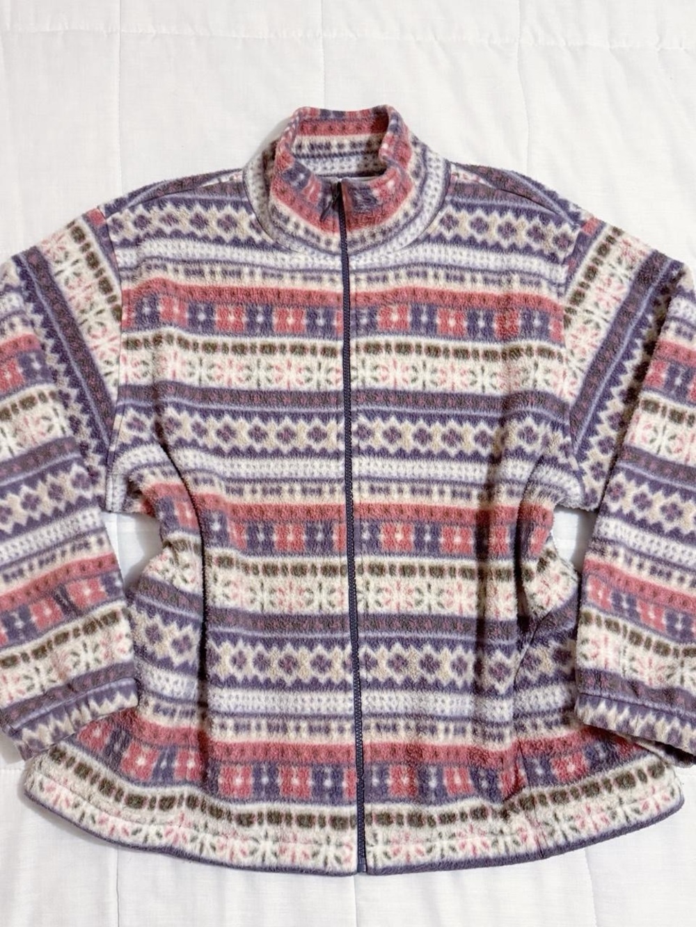 Vintage Sherpa printed zip up jacket